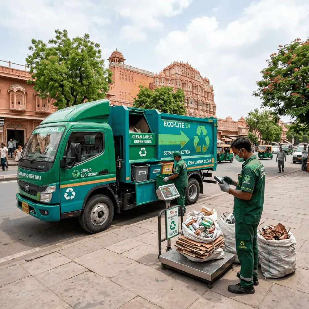 Scrap collection vehicle in Nirman Nagar